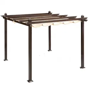 3*3M Holz Pergola Lamellen dach Pergola Aluminium Einziehbare Baldachin Pergola