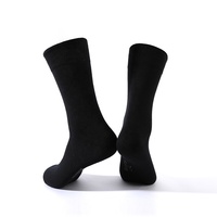 Chaussettes habillées noires élastiques écologiques de qualité supérieure pour hommes, absorbant la transpiration, avec logo personnalisé, pour uniforme, vente en gros