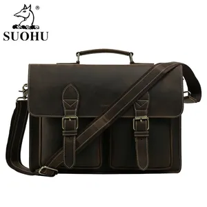 Wholesale Classic Office Bags For Men New Design Briefcase And Travelling Bags Genuine Leather Handbag