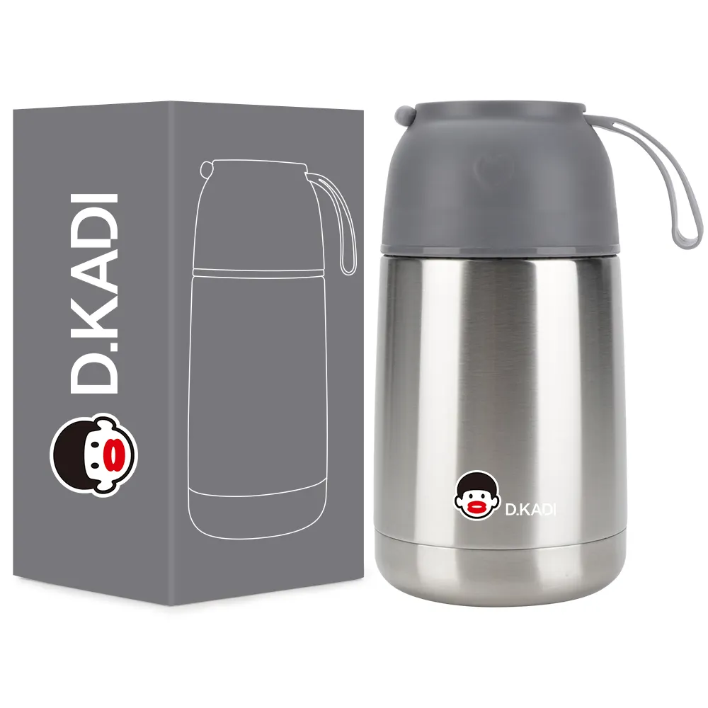 D. Kadi chân không cầm tay thép không gỉ container trẻ em trường thực phẩm ấm hơn cách nhiệt Thermos Flask nồi ăn trưa hộp nhiệt Jug