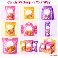 Sachet Doypack en Mylar refermable avec fermeture Ziplock, personnalisable avec logo, en plastique, à faible MOQ pour l'emballage de bonbons et de snacks sous marque privée