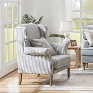 <span class=keywords><strong>Fauteuil</strong></span> canapé moderne bon marché en tissu, chaises d'appoint de loisirs avec bande d'aile arrière - Product Image 3