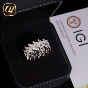 Anillo de banda completa con diseño de alas y diamantes VVS cultivados en laboratorio, plata maciza 925, para uso diario, joyería nupcial para mujer, aniversario - Product Image 1