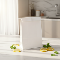 Sac en papier blanc jetable personnalisé, sac en papier kraft pour le stockage des aliments, sac cadeau, pochette de shopping