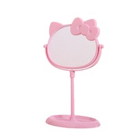 Miroir de table rose nœud papillon Kawaii KT Cat, miroir de princesse rotatif simple face, miroir de maquillage