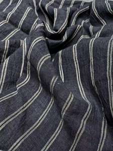 Tissu de lin français <span class=keywords><strong>Delave</strong></span> à rayures teint en fil avec <span class=keywords><strong>pierre</strong></span> lavée - Product Image 5