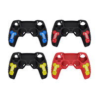 Coque en silicone ergonomique antidérapante tricolore texturée, résistante à la transpiration, lavable, confortable pour la console PS5, accessoires PS5