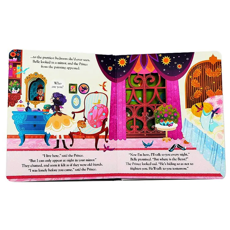 Personalizado usborne inglés dibujos animados libros de imágenes niños historias en inglés tablero libro conjunto de impresión