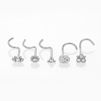 YW Acier Inoxydable Nez Os S En Forme De Nez Vis Nez Anneaux Goujons Nostrial Piercing Bijoux pour Femmes