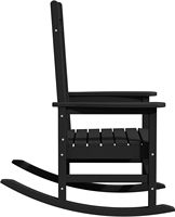 Chaises à bascule d'extérieur, chaises à bascule de patio avec support de 330lb, culbuteur de porche lisse pour la cour de pelouse de pont, noir