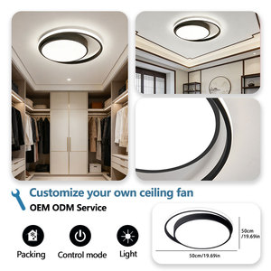 Plafonnier LED moderne minimaliste circulaire AC 220V IP44 avec té<span class=keywords><strong>l</strong></span>écommande, couvercle en acrylique, acier, pour hôtel, chambre à coucher, salon - Product Image 3