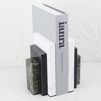 Serre-livres en marbre Tuohuangniu, vente en gros d'usine, pierre verte et noire sculptée, forme irrégulière, décoration de luxe moderne, support de livre pour bureau