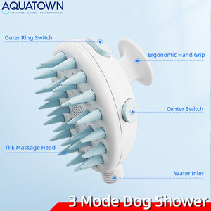 Brosse de <span class=keywords><strong>Douche</strong></span> pour Chien avec Logo Personnalisé OEM, 3 Modes de Pulvérisation, Massage, Buse <span class=keywords><strong>en</strong></span> Silicone Anti-Pellicules, Pulvérisateur de Bain pour Animaux, Vente <span class=keywords><strong>en</strong></span> Gros Usine - Product Image 1