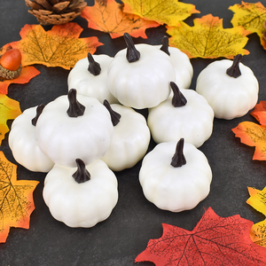 12pcs Mini Artificial White Pumpkins Set Fall Decor Faux Pumpkins for Kitchen Autumn Halloween Thanksgiving Graduation Easter - Product Image 4