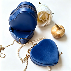 Estuche para Joyas en Forma de Corazón con Cierre de Cremallera, Elegante Caja de Almacenamiento de Material Reciclado para Perlas y Anillos, Organizador de Viaje para el Día de San Valentín - Product Image 4