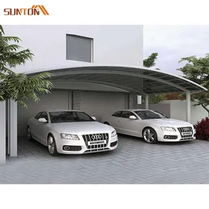 맞춤형 알루미늄 pergola 곡선 지붕 쉼터 현대 럭셔리 더블 자동차 차고 아치형 폴리 카보네이트 지붕 시트