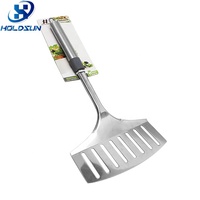 Spatule à poisson extra large en acier inoxydable robuste, résistante à la chaleur, ajourée, pour la cuisson, compatible lave-vaisselle, pour usage en cuisine