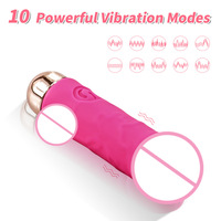 Vibrateur miniature puissant pour femmes avec 10 vitesses, rechargeable, écologique, silencieux et étanche, vibrateur à balle pour le plaisir