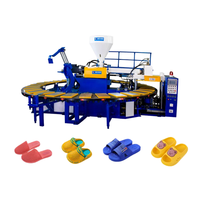 Machine de moulage par injection rotative à 1 couleur pour la fabrication de sandales, de tongs et de chaussures en plastique PVC et caoutchouc