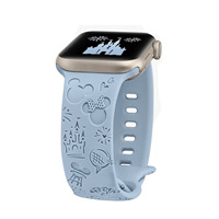 Convient aux montres Samsung et Huawei à boucle papillon à tête plate Bracelets de montre en silicone gravés de couleur unique.