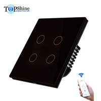 Topshine 4 Gang 2 voies commutateur Wifi intelligent de haute qualité fonctionne avec Echo et Google Home Assistant