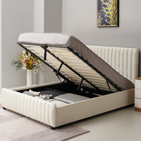 Nouveau Design lits en tissu de haute qualité avec boîte de rangement de levage de gaz cadre de lit souple King Double Queen Size