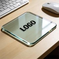 Tapis de bureau professionnel de grande taille 410 mm * 310 mm, style artistique, surface rigide blanche, précision améliorée, tapis de souris de jeu en verre
