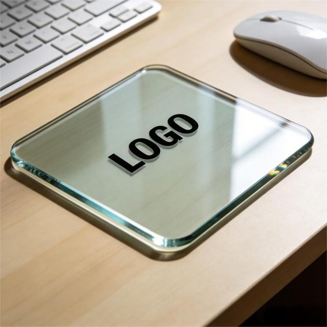 Professional Large 410mm*310mm Art Style White Topographic Hard Surface Improved Precision Desk Mat Glass Gaming Mouse Pad