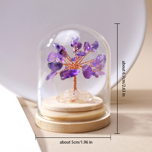 Vente en gros : Bouteilles à vœux en <span class=keywords><strong>pierre</strong></span> concassée avec arbre de la fortune en cristal naturel, artisanat en cristal, cadeaux de décoration intérieure - Product Image 2