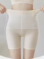 여자의 울트라 얇은 하이 웨이스트 여름 안전 바지 추적 플랫 앵글 수집 복부 속옷 안티 워크 빔 플러스 사이즈