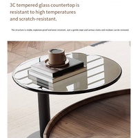 Mesa de Centro Moderna de Fábrica China, Mesa de Centro Redonda para Sala de Estar con Almacenamiento