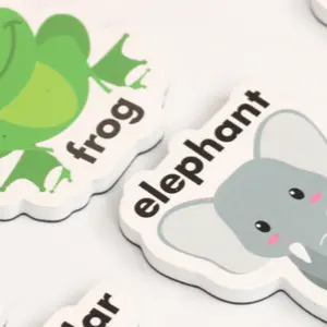 مجموعة ألعاب تعليمية مخصصة للأطفال على شكل حيوانات مغناطيسية مع ملصقات على شكل حيوانات للحديقة والثلاجة