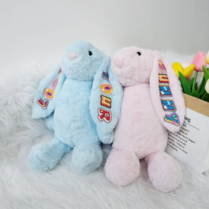 ถุงผ้ากำมะหยี่รูปกระต่ายหูยาวน่ารักพิมพ์โลโก้ได้ตามต้องการตุ๊กตาผ้าคอตตอนแบบปักลายตัวอักษรช่วยบรรเทาความเครียดได้ - Product Image 3