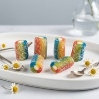 Bonbons gélifiés en vrac, mini-bouchées acidulées en forme de crayon, saveurs de fruits arc-en-ciel assorties, friandises à mâcher fantaisie, sachet de 50g, vente en gros