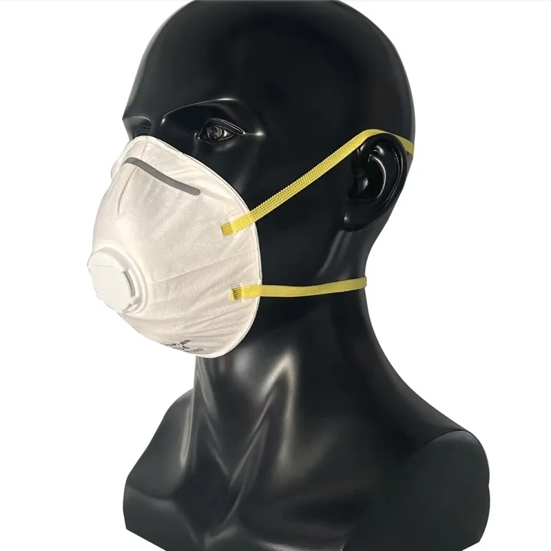 Máscara de protección contra el polvo de 4 capas con forma de copa de carbón activado certificado CE FFP1 con válvula de alta calidad contra la niebla y los humos de polvo OEM