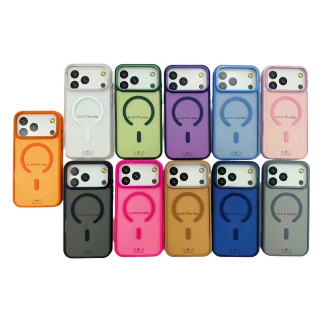 Popular Frosted Clear Magnetic Wireless Charging Case with Metal Camera Frame for iPhone 15 16 17 18 Pro Max Magnetic Phone Case
