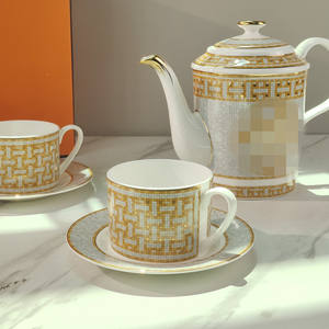 Wholesale High Grade Bone China Mosaic Grey Tableware <b>Set</b> Ceramic Tableware Porcelain Dinner <b>Set</b> - Product Image 6