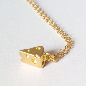 Collar Colgante de Acero Inoxidable para Niños y Niñas, Joyería Minimalista Personalizada con Queso Suizo, Joyería de Moda - Product Image 2