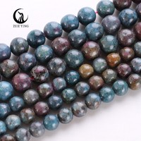 Perles en rubis et saphir naturels, pierres de corindon, 6/8/10 mm, vente en gros, pour la création de bracelets
