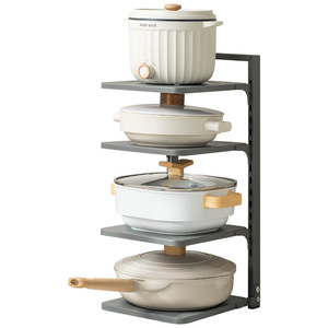 Étagère de rangement de cuisine multi-niveaux en acier inoxydable, type sur pied, pour ustensiles de cuisine, sous l'évier, organisateur pour cuisinière - Product Image 5