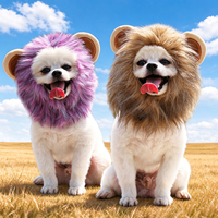 Chapeau de costume Crinière de lion pour chiens et chats, réglable, en polyester écologique, couleur unie, accessoire pour animaux de compagnie pour Halloween, automne et hiver