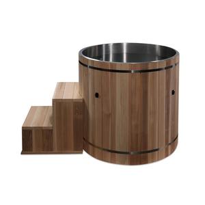 Hachillspa barilotto di terapia del freddo 304 acciaio inossidabile o PP Liner tuffo a freddo per 1 persona bagno di ghiaccio all'aperto con gradini e copertura - Product Image 1