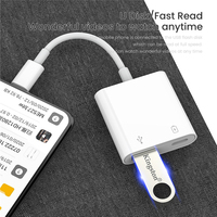 Câble de chargeur adaptateur Audio 2 en 1 pour Apple Dual Light ning, adaptateur de prise Aux pour iPhone6/7/8/X/11/12