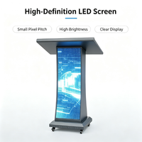 Pupitre numérique intelligent LED de haute qualité P1.86 haute définition avec répartiteur de microphone intégré pour musée d'art