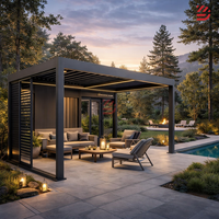Pergola extérieure en aluminium avec toit à lames orientables, imperméable, motorisée, gazebo de jardin, pergola extérieure en aluminium de luxe personnalisée