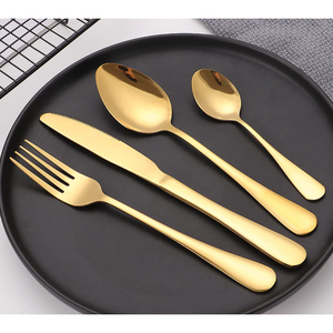 Juego de Cubiertos de Acero Inoxidable Dorado, Cuchara, Tenedor, Cuchillo, Juego de Cubiertos para Mesa de Comedor, Cocina, Uso Doméstico, por Exportadores - Product Image 1