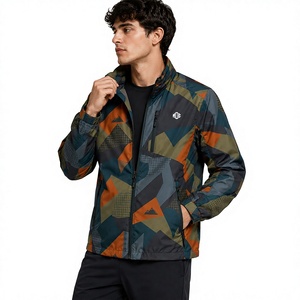 2026 Trendy Outdoor Custom Men Abstract Print Windbreaker <b>jacket</b> for men <b>Lightweight</b> Outdoor Zip Up Performance Outerwear OEM - Product Image 1