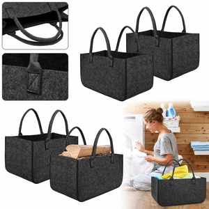 Large Square Bottom Breathable Biodegradable Felt Firewood <b>Bags</b> 40L 60L Capacity 15KG Durable <b>Storage</b> Solution - Product Image 5