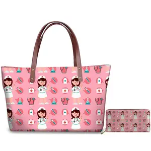 Милые стильные сумки с мультяшным принтом медсестры доктора для женщин, сумки 2020, пляжные сумки, Женская Ручная сумка и кошелек, женские сумки