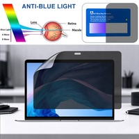 Filter Privasi Perekat Penuh Anti Cahaya Biru Anti Gores Pelindung Layar Sudut Pandang Samping 22.5 Derajat untuk Macbook Air 13.3" A1932